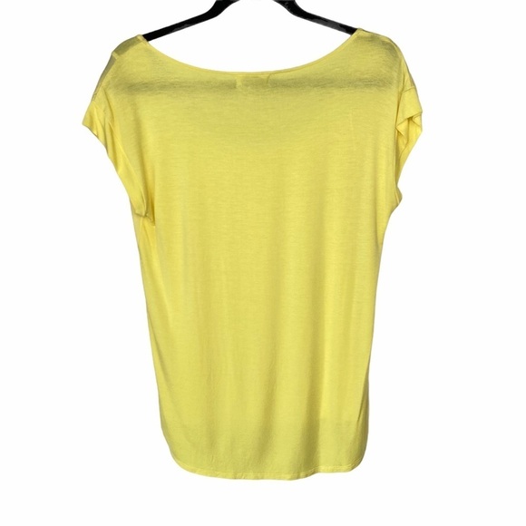 Calvin Klein Yellow Cap Sleeve Scoop Neck Top - Picture 2 of 10